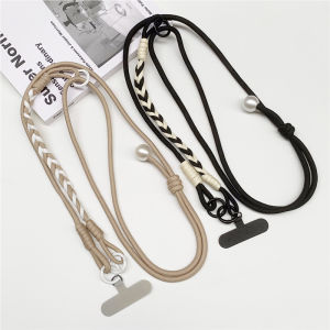 2in1 Adjustable Long Mobile Phone Lanyard Crossbody Neck  CellPhone Hang Rope Pearl Ornaments Anti-lost Phone Strap Clip
