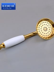 European Style Handheld Shower Head Bronze Gold Color Full Copper Material Spray Nozzle Small Flower Bath Accessories