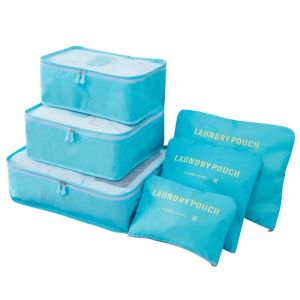6/8P Travel Bag Set Organizer Clothes Luggage Travel Organizer Blanket Shoes Organizers Suitcase Pouch Packing Cubes Storage Bag