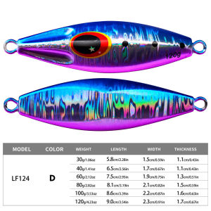 Proberos Metal Jig Spoon Lure 30g-120g Mồi Nhân Tạo Siêu Cứng Cho Câu Cá Bass Bờ Biển Slow Jigging Tackle Ocean Beach River