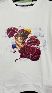Kaos Pria 3 Dimensi Motif Animasi Luffi Gear 4 Tapak TanganTshirt Oblong Katun 24s H0135 By Hans & co