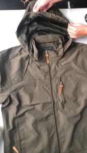 PLOVER Waterproof Jacket Mens Outdoor Hiking Mountaineering Jacket Lightweight Motorcycle Jacket Hood Removable