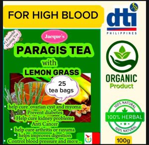 PARAGIS LEMON GRASS with malunggay (25 TEA BAGS) ORGANIC HERBAL Tea for high blood
