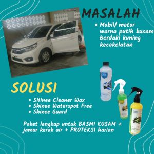 Paket Pembersih Pengkilap Body Mobil Motor SHinee Putih Bersih Nano Ceramic Wax Mobil