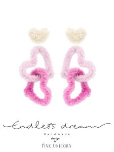 Original Design Plush Earrings for Girls Heart Shaped Sweet Cool Fashion Jewelry Pink Unicorn Brand Alloy Geometric Studs