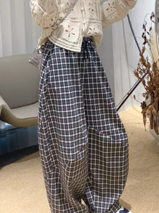 MANMI | Slimming Loose Fit Wide Leg Checkered Pants