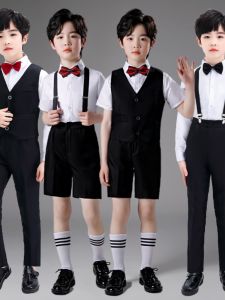 Childrens Graduation Suit Set Boys Small Tailored Outfit Performance Wedding Ceremony Piano Show Host Performance Clothes