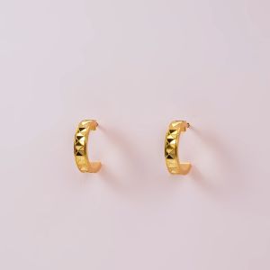 CHOW SANG SANG 周生生 MINTYGREEN 999 24K Gold Sunflower Dainty Open Hoop Earrings for Women 94560E Price-by-Weight Approx. 4.11g Gold