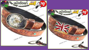 เข็มขัดหนังวัวแท้เย็บขอบลายกุหลาบพื้นติดค้อยซื้อ1ฟรี2 เข็มขัดหนังวัวแท้เย็บขอบ+หัวเข็มขัด แถมฟรีพวงกุญแจ เข็มขัดหนังวัวงานแฮปวี่ เข็มขัดแนวคาวบอย เข็มขัดสไตล์วินเทจ ผลิตจากหนังวัว100% ย้อนยุค ลำลอง ทนทานถอดเปลี่ยนหัวเข็มขัดได้เจาะรูให้Genuine leather belt