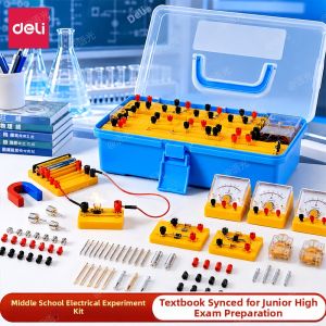 deli | Physics Experiment Set for Secondary Students Electromagnetism Optics Mechanics Electronics Teaching Kit