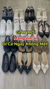 Dép nữ đế xuồng cao 7cm quai bản to đính đá - PJ - (823nhua)