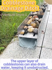 Outdoor Finished Resin Drainage U-Shaped Channel Gap Cover Garden Courtyard Pebble Drainage Trench