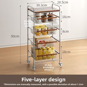 LANJIAOLUO | Multi-functional Storage Trolley for Home Use