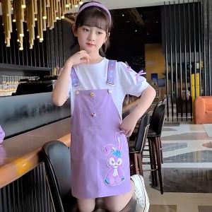 [PRINCESS KESLI] 2-12 Tahun Overall Baju Kodok Purple Skirt Anak Perempuan Dress StellaLou Manis Santai