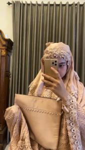 Mukena Dewasa Premium Rempel Lasercut Renda Mewah