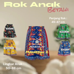 Rok Betawi Rok Anak Motif Batik Ondel Ondel Rok Tumpal