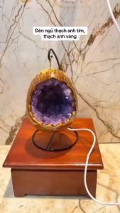 Đèn Ngủ Làm Từ Đá Thạch Anh Tự Nhiên Đèn Đá Phong Thuỷ PAG Trang Trí Phòng Ngủ