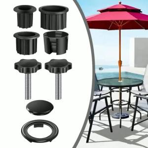 1set Sun Umbrella Base Bracket Shade Accessories Tube Mouth Sleeves Screws Bevel Sleeve Umbrella Hole Cover For Garden Supplies