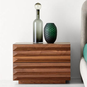 GOOFANSER | North American Walnut Wood Bedside Table Mid-Century Minimalist Design Small Storage