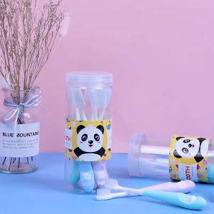 แปรงสีฟันเด็กขนนุ่ม 6 ชิ้นในถัง แปรงสีฟันขนนุ่มสำหรับเด็กอายุ 3-12 ปี