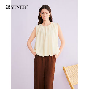 Elegant Wool Blend Sleeveless Round Neck Shirt