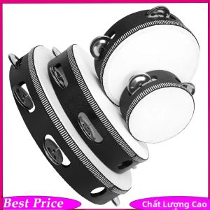 IRIN | Đàn Tambourine Bằng Gỗ Cho Trẻ Em - Đàn Gõ Tay Nhạc Cụ Giáo Dục Màu Trắng Kích Thước 4/6/8/10 Inch