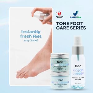 TONE Foot Care Series | Cream Scrub & Spray | Cooling Relaxing Melembapkan Menghaluskan Kulit Kaki