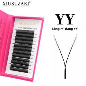 Mi Giả XIUSUZAKI YY Đen Nối Mi 2D Đầu Kép Tự Nhiên Tạo Volume Sẵn Lông Chồn Mi Giả Riêng Lẻ Dành Cho Salon