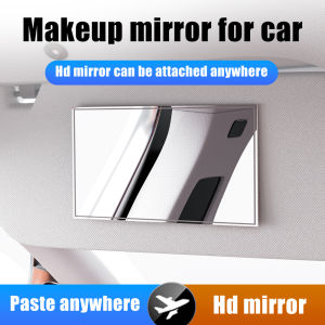 Car Sun Visor Makeup Mirror Stainless Steel Auto Rearview Mirror Self-adhesive Vanity Mirror Car Interior Cosmetic Mirror