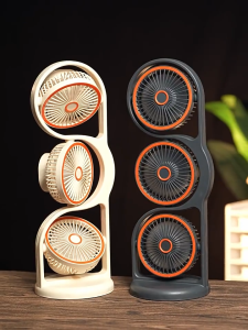 Three-Head Air Conditioning USB Fan Office Desktop Fan Portable Fan Five Wind Speeds With Lights 360-degree Air Supply Suitable for Office Travel and Home Use