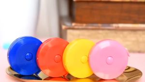 Meteran Gulung Putar 150cm Mini Pengukur Lingkar Perut dan Baju Murah COD