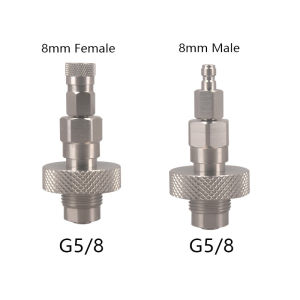 HPA G5/8ตัวแปลงหัวฉีดเต้าเสียบ8มม. ตัวเชื่อมต่อแบบรวดเร็วหัวอะแดปเตอร์เติมแก๊สก๊าซอุปกรณ์ดำน้ำสเตติสแตนเลส
