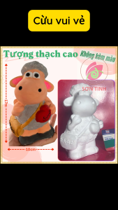 Tượng thạch cao Cừu Vui Vẻ M66 (Không kèm màu) Bé Tô Màu Tô Tượng decor