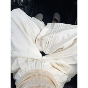 กางเกงขายาวทรงหลวมสไตล์ลำลองสำหรับผู้หญิงในช่วงฤดูร้อนปี 2025 กางเกงขายาวทรงตรงสไตล์เกาหลีแบบมีกระเป๋า