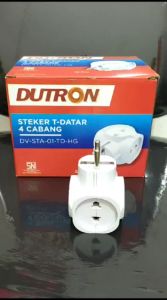 Dutron Steker T Datar 4 Cabang Multi 4 Lubang Colokan Listrik