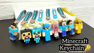 Minecraft Car Keychain With Hook Key Ring Bag Charm | Rantai Gantungan Kunci Kereta Minecraft Pendant | 我的世界 钥匙扣 挂件 吊饰