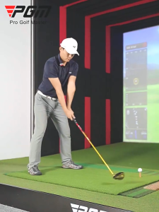 PGM แผ่นซ้อมตีเสื่อกอล์ฟตัดคันเบ็ดฝึกแผ่นชกอุปกรณ์ฝึกวงสวิงกอล์ฟเสื่อตีมือที่รองฝึกซ้อม