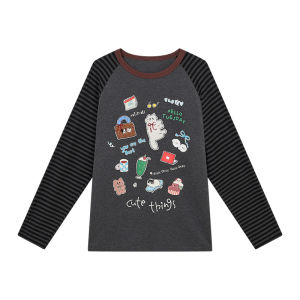 URLAZH | American Retro College Style Loose Contrast Color Raglan Sleeve T-Shirt
