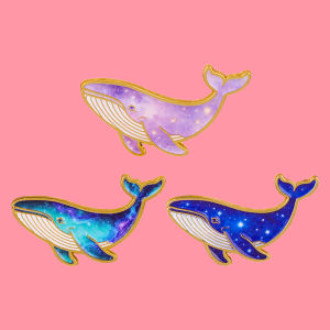 Colorful Whale Enamel Pines Funny Marine Animals Brooch Metal Pins Badge on Backpack Clothing Accessories Fashion Jewelry Gifts