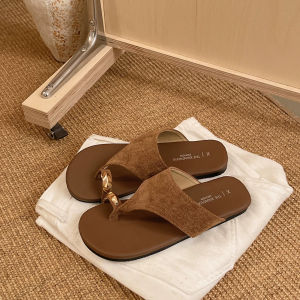 ZOG | French Style Rhinestone Vintage Comfy Soft Soled Flip Flops