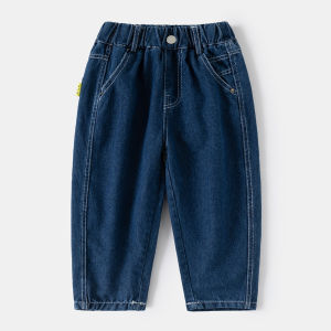 Spring and Autumn Boys Loose Fit Straight Leg Mid Waist Denim Pants