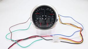 RYSJM | Bộ Đồng Hồ Đo 4 Trong 1 85MM - Áp Suất Dầu Mức Nhiên Liệu Nhiệt Độ Nước Đồng Hồ Đo Điện Áp Với Cảm Biến 1/8 NPT Cho Thuyền Ô Tô Xe Tải Xe Máy