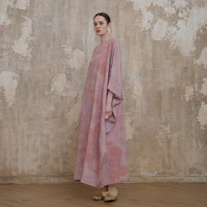 New Chinese Style Minimalist Long Sleeve Dress Y67 Buddha Loose Personality Ultra Long Artistic Retro Dress H Version Summer