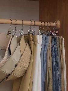 ผ้าหนีบ รูปแบบแพ็ค กันลื่น สีสันสดใส ปลีก สเตนเลส ไม้แขวนเสื้อ ชุดอเนกประสงค์",