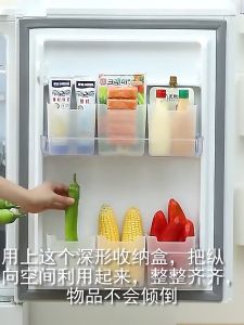 10/20ชิ้น กล่องจัดระเบียบตู้เย็น / กล่องเก็บของข้างประตูตู้เย็นพลาสติกใส / ถังจัดระเบียบประหยัดพื้นที่ตู้เย็น / ลิ้นชักตู้เย็นในครัวสำหรับใส่ผักผลไม้และไข่ / ตะกร้าแยกผักอเนกประสงค์ กล่องเก็บอาหารในครัว