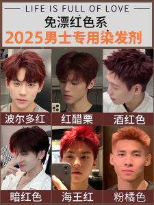 Hair Color Cream Men Dedicated Wine Red Pink Brown Sea King Bright Red Ruola Purplish Red Raspberry Boys Do Not Need to Float