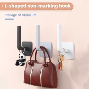 Hat Rack L-Shape Hook Wall-Mounted Holder Self-Adhesive Multifunction Cap Hanging Storage Organizer for Kitchen Bathroom