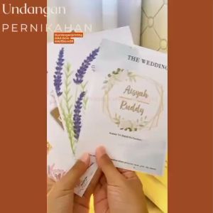 Undangan Pernikahan Lipat (30 Lembar) Murah Bebas Request Design Simple Custom Nama dan Foto Kartu Nikah
