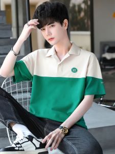 Pure Cotton Short Sleeve Polo Shirt for Teenage Boys Breathable Summer Fashionable Clothing High School Students T-Shirt