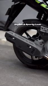 Cover Knalpot Sporty Hayadesu untuk Vario 110/125 Techno Karbu & 125/150 2015-2022 - Warna Hitam Berkilau